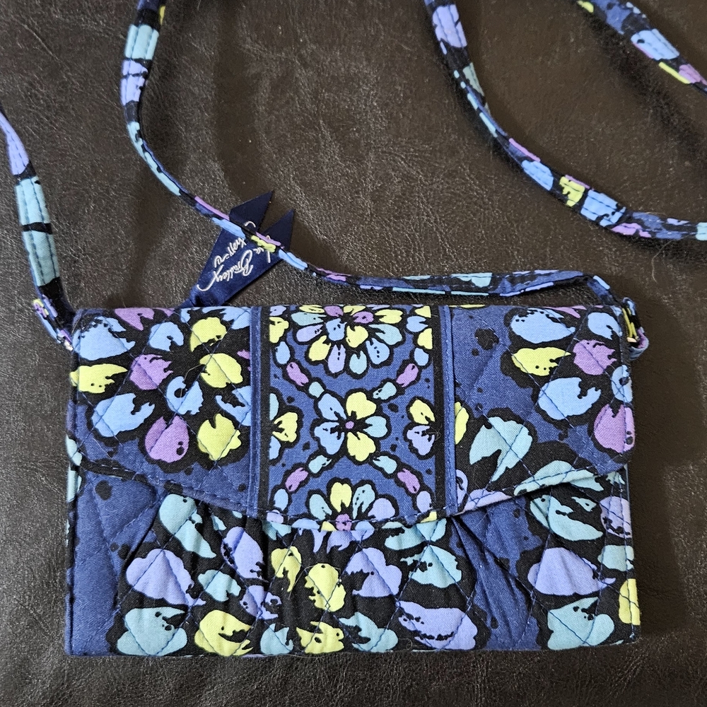 Vera Bradley Blue and Yellow Floral Crossbody Bag